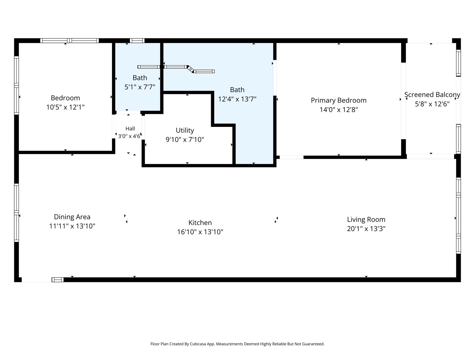 Floor plan of unit 301 with room dimensions